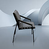 Стілець для кафе "Парма" Сірий металевий, з деревом, чорний від Mix-Line, фото 7