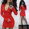 Сукня міні обтягувальна з декольте на блискавці та рукавом, фото 7