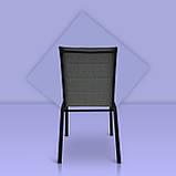 Стілець для дачі "Палермо" Сірий з металу та сітки ПВХ, Mix-Line , колір чорний, фото 3
