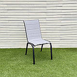 Стілець для дачі "Палермо" Сірий з металу та сітки ПВХ, Mix-Line , колір чорний, фото 8
