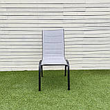 Стілець для дачі "Палермо" Сірий з металу та сітки ПВХ, Mix-Line , колір чорний, фото 9