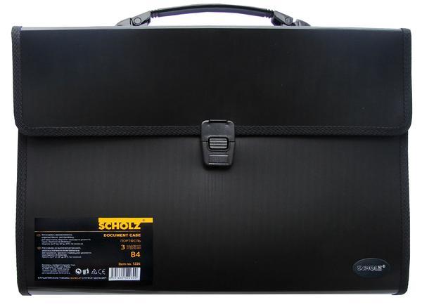 Портфель пластиковий 3 відділення B4 SOZ 5226 чорний, фото 1