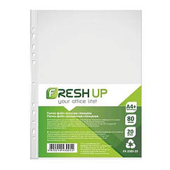 Файл для документів А4 + 80мкм FR-2080-20 глянц на 11 отворів Fresh Up (1уп-20шт)