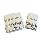 Набір рушників Maison D'or Ecru Brown махрові 50-100 см, 85-150 см кремовий, фото 2
