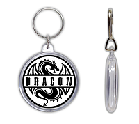 Брелок для ключей с драконом Dragon акриловый двухсторонний круглый 45мм BK0738