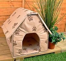 Будиночок затишний для Собак і Кішок Portable Dog House, портативна складана будка з утеплювачем — PD-105, Бежевий