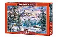 Пазл Castorland 1000 элементов (104680) "Рождество в горах" размер 68*47 см.
