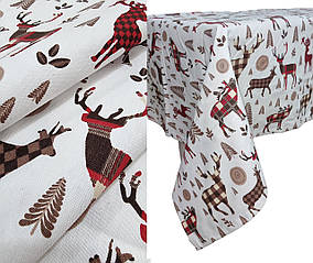 Скатертина для столу "Різдвяні Олені" 150х170см Тефлон)