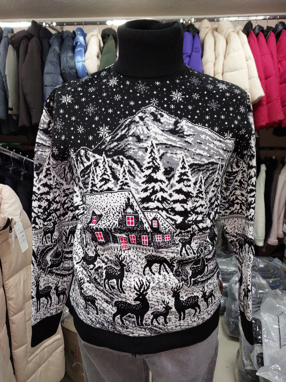 Чоловічий светр із новорічним візерунком