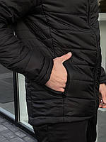 Куртка мужская демисезонная весенняя осенняя до 0 Memori black Пуховик мужской без капюшона весенне-осенний