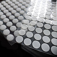 Липучки мікро 10 мм (99 шт) білий круглі багаторазові наклейки стікери на самоклейці