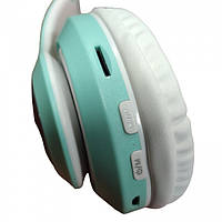 Тор! Бездротові Bluetooth-навушники зі світними котячими LED вушками JST-28 micro SD, AUX Бірюзові