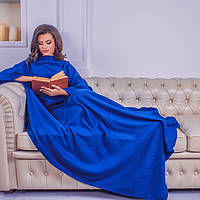 Плед с рукавами из флиса, синий