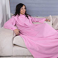 Плед с рукавами из флиса, розовый