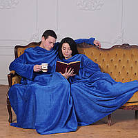 Плед с рукавами для двоих, синий