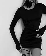 Платье женское микродайвинг с боковыми затяжками 42-44; 44-46 (2цв) "POSMITNUY" от прямого поставщика
