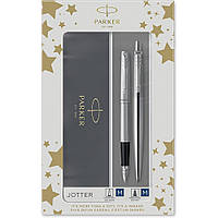 Набор ручек Parker JOTTER Stainless Steel CT FP+BP (перьевая + шариковая)