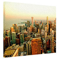 Картина на ткани, 40х50 см Городской пейзаж в Чикаго