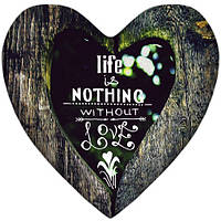 Подушка сердце XXL Life is nothing without love