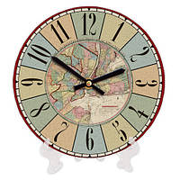 Годинник настінний круглий, 18 см Старовинна карта