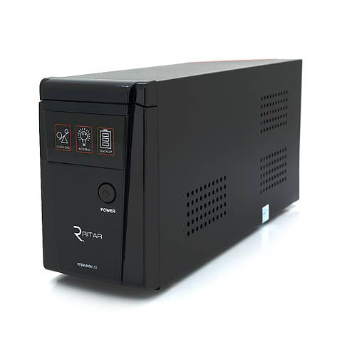 ДБЖ з правильною синусоїдою RITAR RTSW-600NL12 LED (360Вт), 12В, під зовнішній АКБ, Q4 (320*132*210) 4,2 кг, фото 1