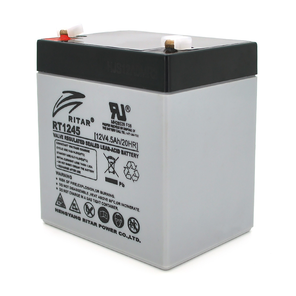 Акумуляторна батарея AGM RITAR RT1245, Gray Case, 12 V 4.5 Ah (90 х 70 х 101 (107)), 1.34 kg Q10