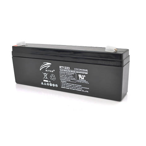 Акумуляторна батарея AGM RITAR RT1223, Black Case, 12V 2.3Ah (177 х 35 х 62 (68)) Q10, фото 1