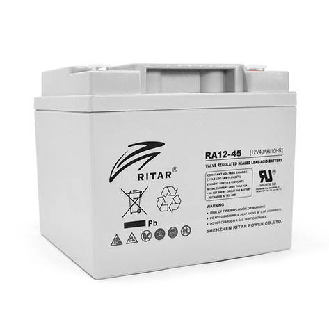 Акумуляторна батарея AGM RITAR RA12-45, Gray Case, 12V 45.0Ah (198 x 166 x169) Q1, фото 1