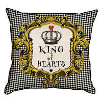 Подушка для интерьера (мешковина) 45х45 см King of hearts