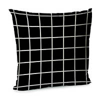 Наволочка для подушки (бархіт) 45х45 см Чорні квадрати