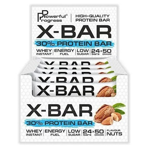 Протеїнові батончики Powerful Progress X-Bar 30% Protein Mega Pack (24 шт. по 50 грамм.), фото 1