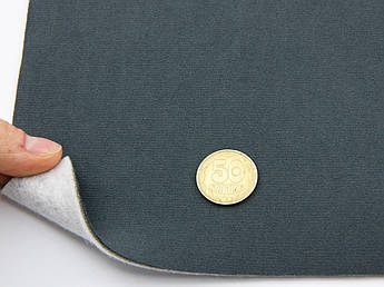 Відріз 1м, Автовелюр стельовий Alkantra A18, колір темно-сірий з синім від, на поролоні та повсті, товщ. 3мм ш. 165см, Туреччина