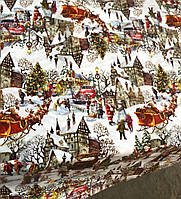 Новорічна Скатертина Клеєнка "Декорама" на флізеліновій основі. Ширина: 1,4 м