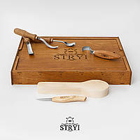 Набор стамесок STRYI Profi для вырезания ложки, куксы и других изделий из дерева, Резка по дереву