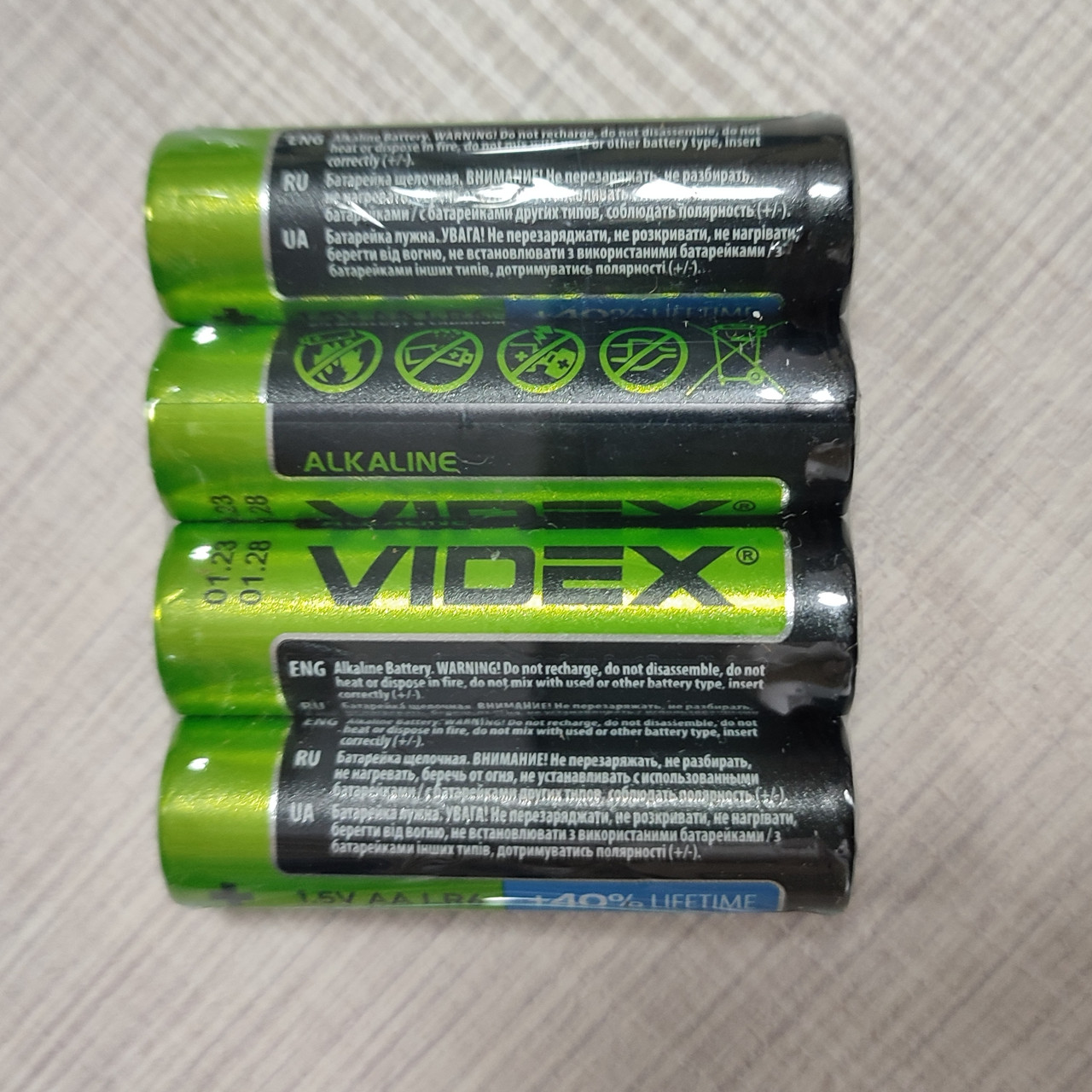 Батарейка VIDEX AA/LR6 Alkaline 1.5V shrink 4шт