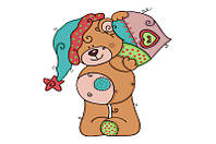 Набор для росписи по номерам Медвежонок с сердцем Strateg с лаком размером 30х30 см (ES100)