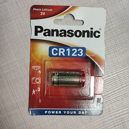 Батарейка літієва Panasonic CR 123 3 V, фото 1