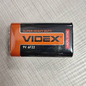 Батарейка VIDEX 6F22 9V КРОНА, фото 3