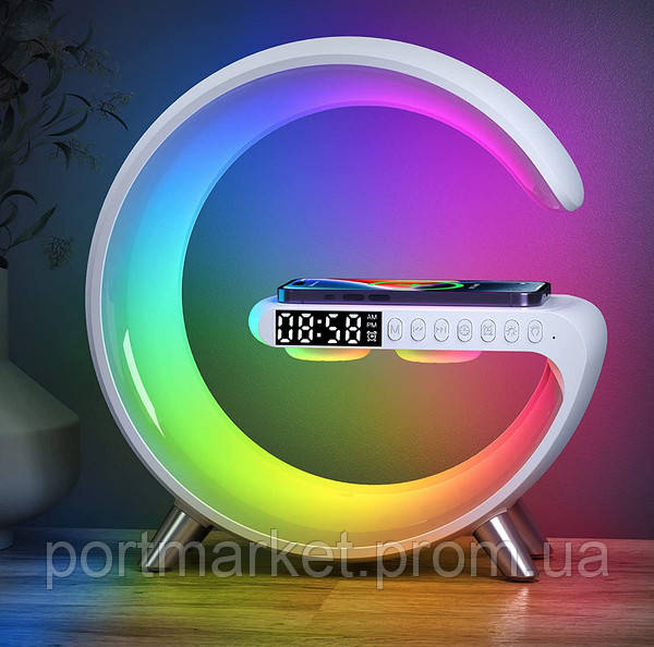 Настільна смарт-лампа-нічник RGB G-Smart Light з бездротовою зарядкою 15W і Bluetooth колонкою