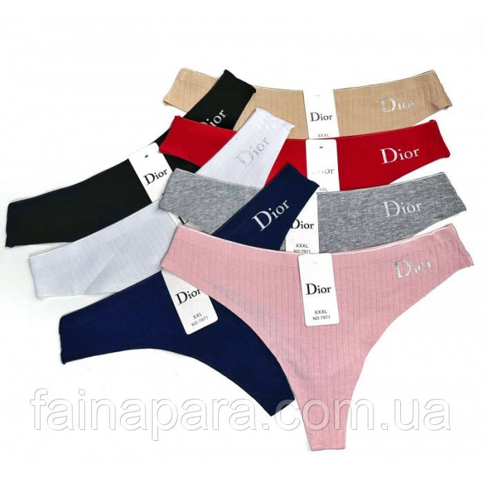 Труси стрінги жіночі в рубчик S, фото 1