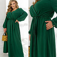 Вечірня жіноча сукня максі зелена великих розмірів (5 кольорів) ЮР/-32466
