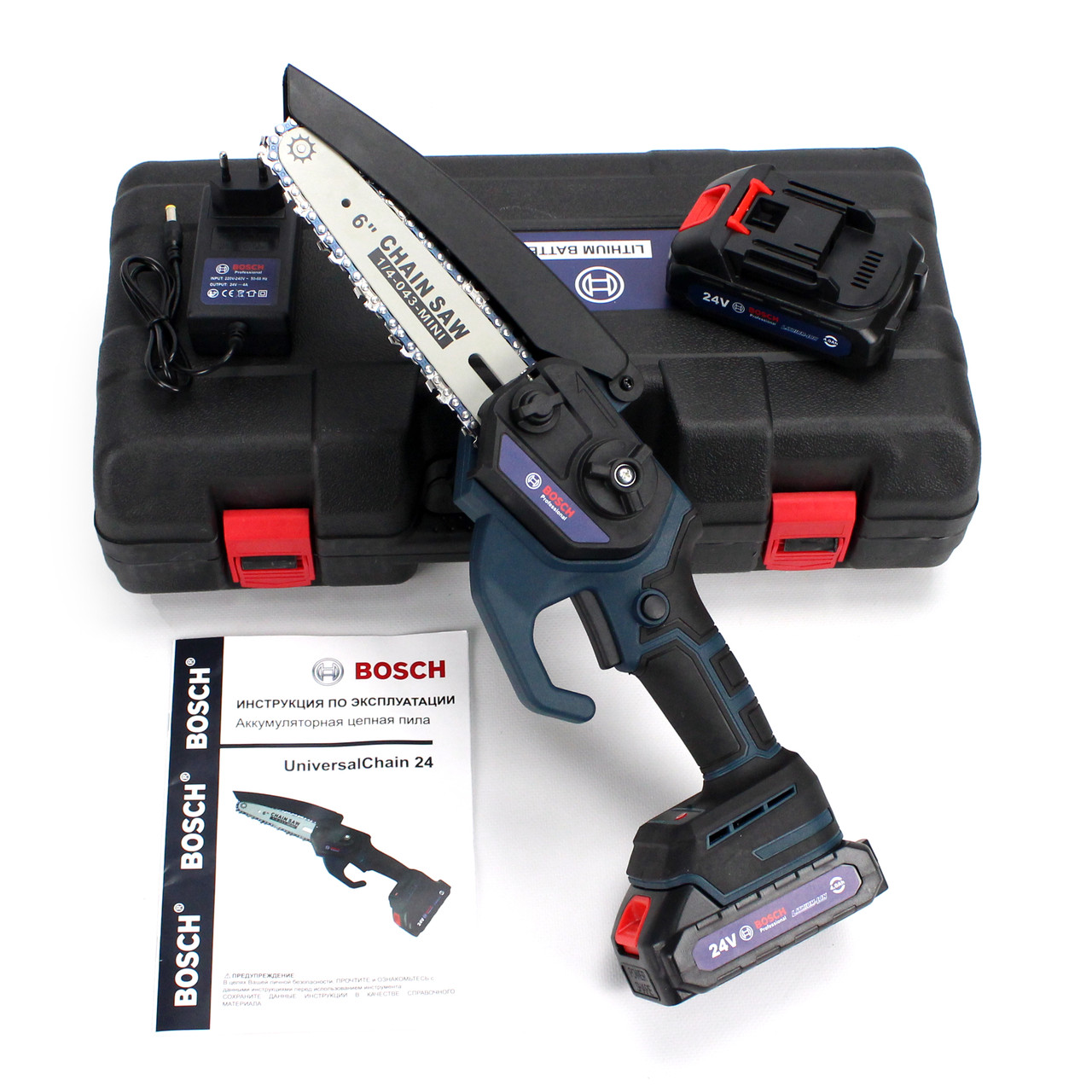 Аккумуляторная мини-пила Bosch UniversalChain 24 (24V, 4Аh, шина 15 см ...