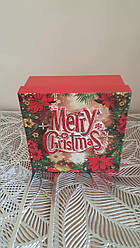 Подарункова коробка "Merry Chrismas" 18х18х8.5см червона