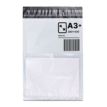 Кур'єрські пакети А3 + 380 х 400 + 40 мм з кишенею для супровідної документації