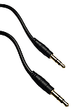 Кабель аудіо AUX стерео 3-pin TRS male 3.5mm mini-jack 1 м чорний, фото 2