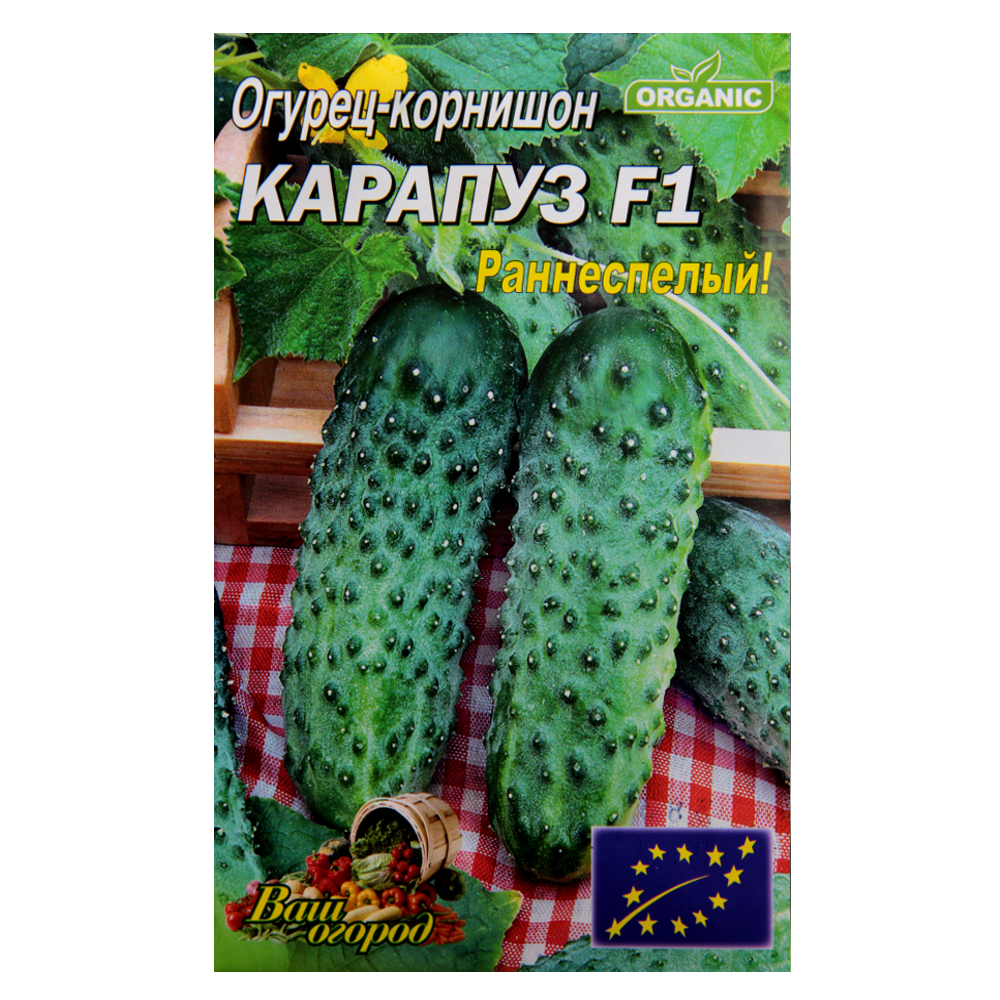 Огірок Карапуз F1 ранньостиглий насіння великий пакет 3 г, фото 1