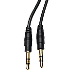Кабель аудіо AUX стерео 3-pin TRS male 3.5mm mini-jack 1 м чорний, фото 3