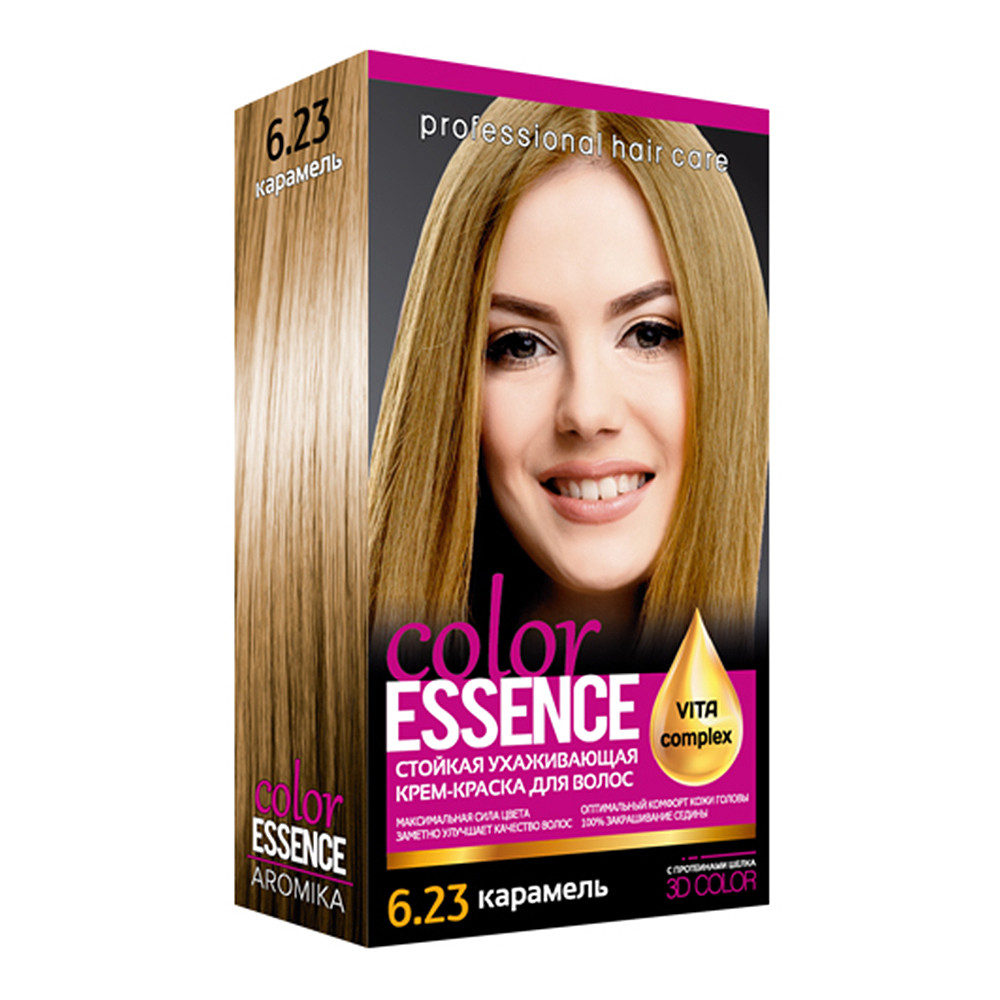 Крем-фарба для волосся стійка, тон Карамель 6.23 Color Essence