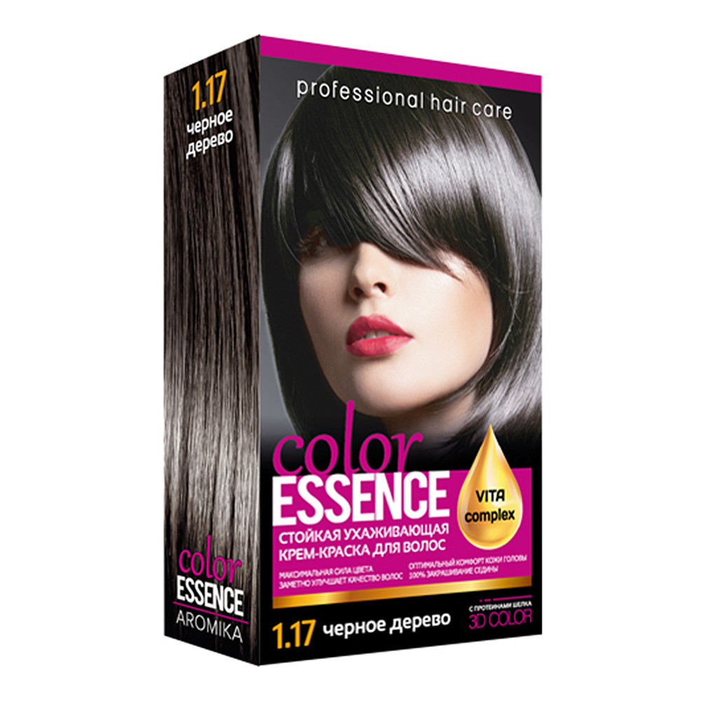 Крем-краска для волосся стійка, тон Чорне дерево 1.17 Color Esessence