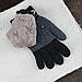Рукавички чоловічі вовняні з хутром подвійні осінь-зима розмір М-L двокольорові чорний, фото 4
